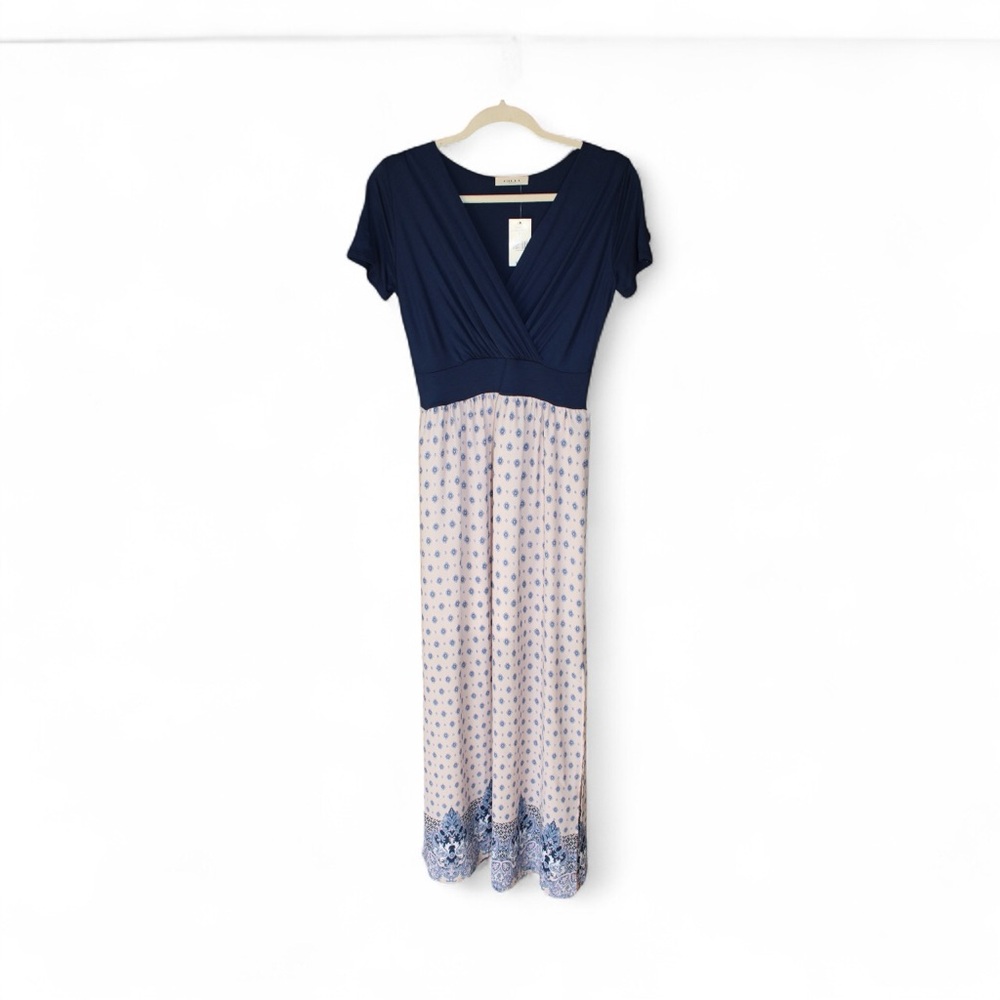 Gilli Navy and Pink Maxi Dress